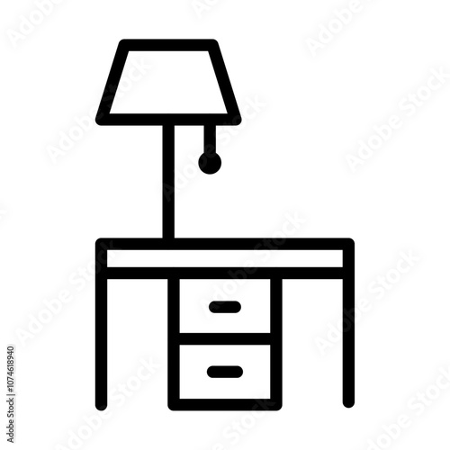 Bedside table icon logo sign set vector outline