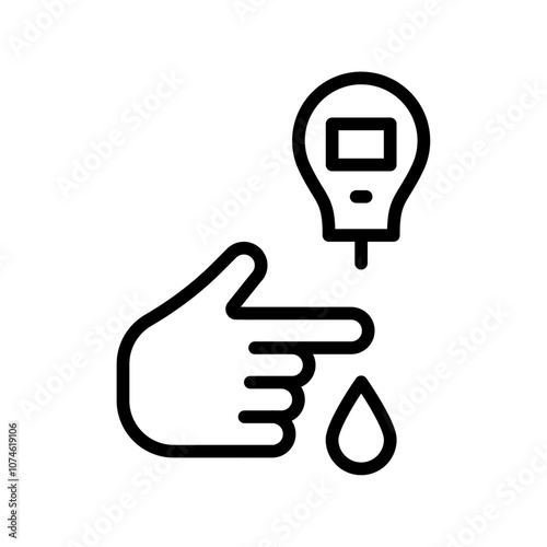 Blood sugar test icon logo sign set vector outline