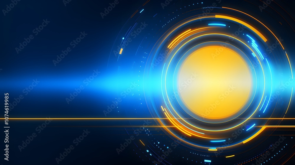 yellow and blue Abstract technology background circles digital hi-tech technology design background. concept innovation. vector illustration yellow and blue Abstract technology background circles digital hi-tech technology design background. concept innovation. vector illustration