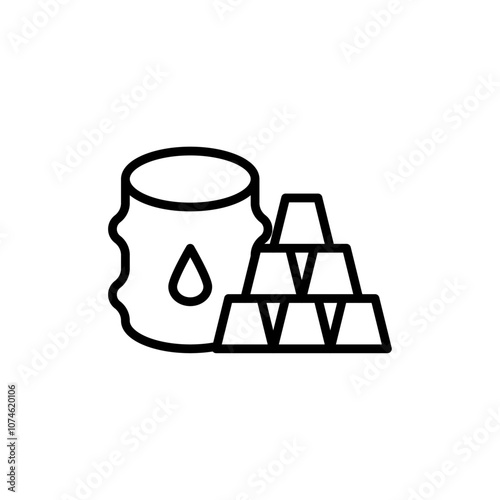 Commodity icon logo sign set vector outline