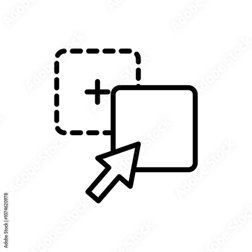 Drag and drop icon logo sign set vector outline