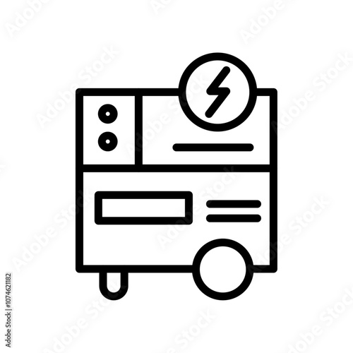 Electric generator icon logo sign set vector outline