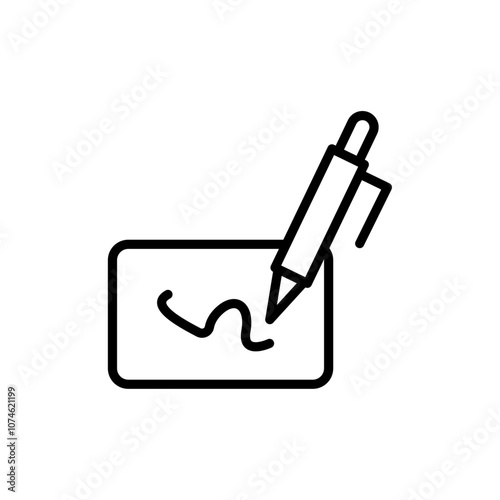 Electronic signature icon logo sign set vector outline