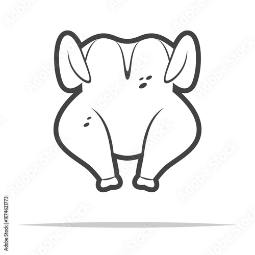 Raw turkey outline icon transparent vector isolated