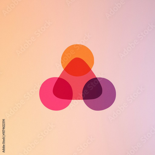 Capture Asana's essence with a minimalist logo featuring vibrant pink, orange, and purple dots in a triangle on white. Reflects simplicity, teamwork, and productivity.