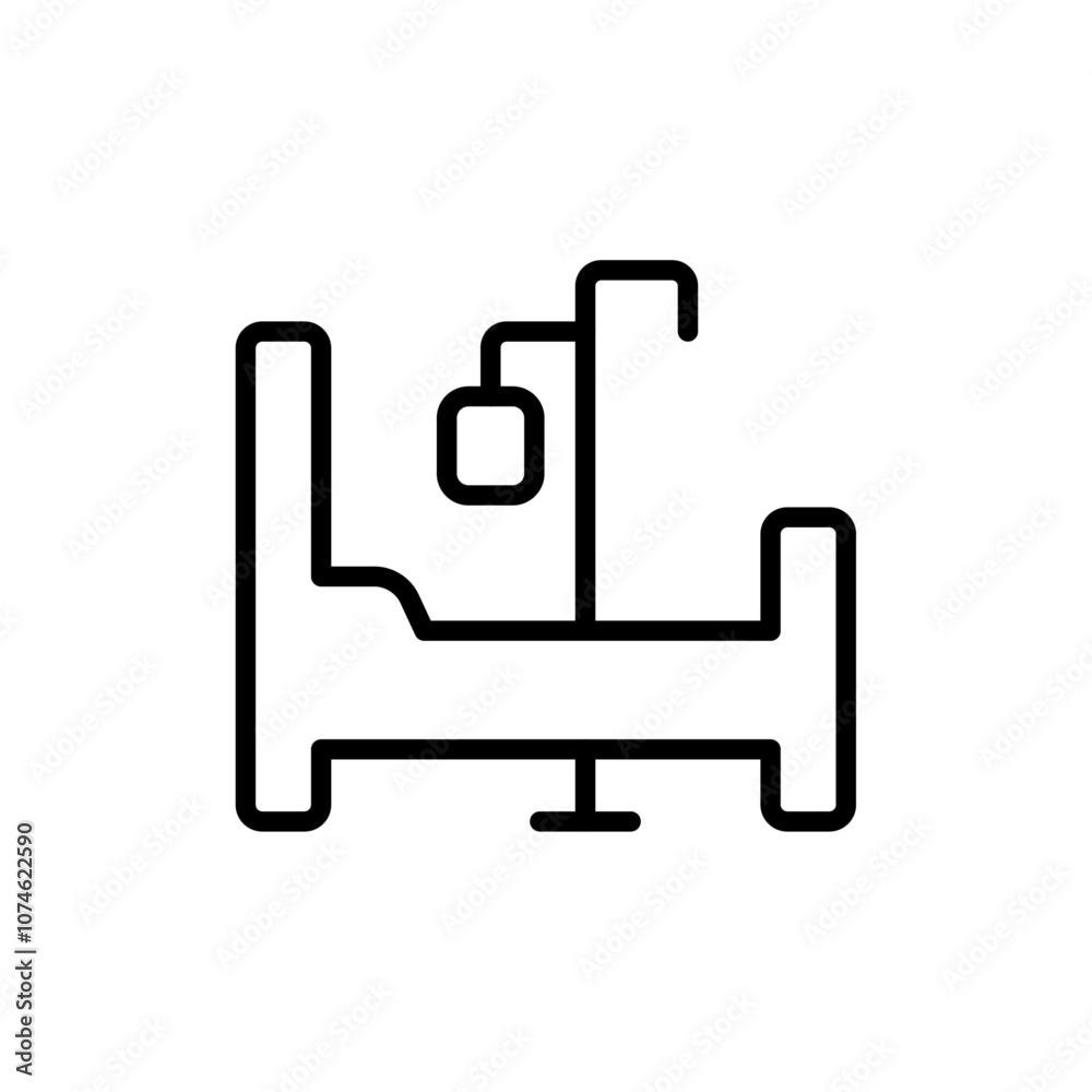 Hospital bed icon logo sign set vector outline Hospital bed icon logo sign set vector outline