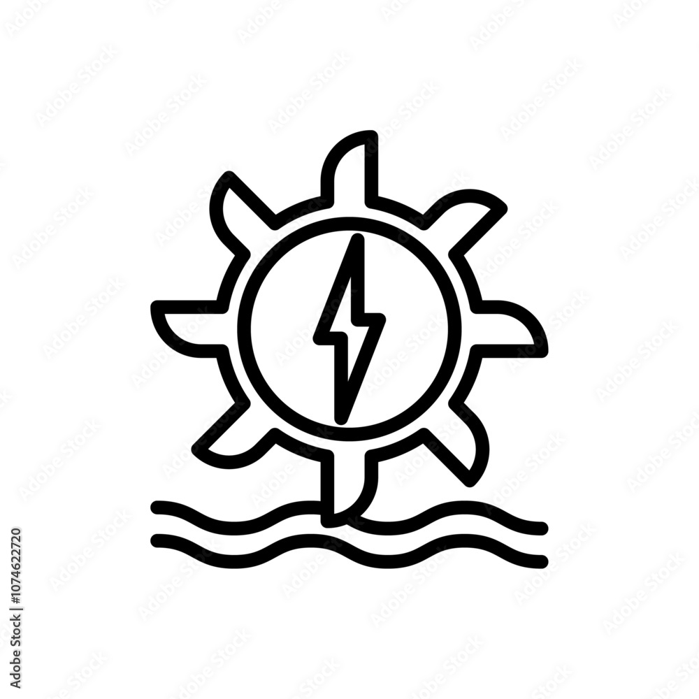 Fototapeta premium Hydro power icon logo sign set vector outline
