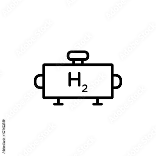 Hydrogen gas tank icon logo sign set vector outline