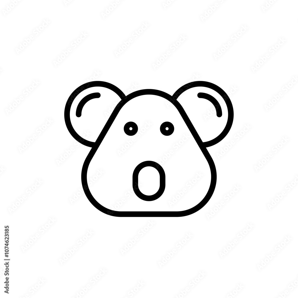 Koala head icon logo sign set vector outline Koala head icon logo sign set vector outline