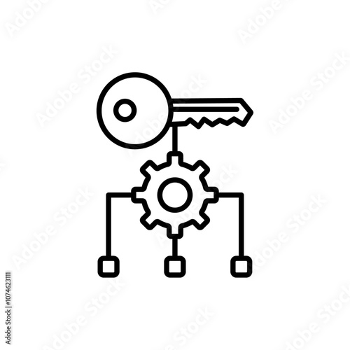 Key factor icon logo sign set vector outline