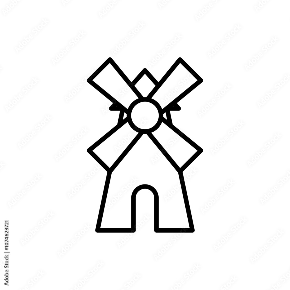 Mill icon logo sign set vector outline