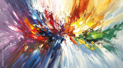 Wallpaper Mural A vibrant, abstract painting with bold colors and thick brushstrokes Torontodigital.ca