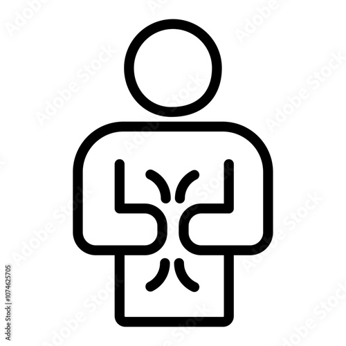 Stomachache icon logo sign set vector outline