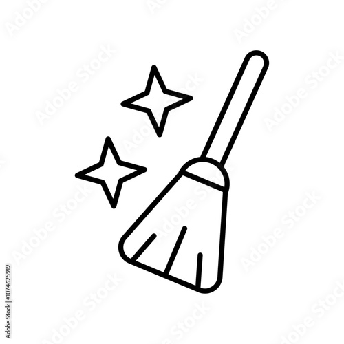 Sweeping icon logo sign set vector outline