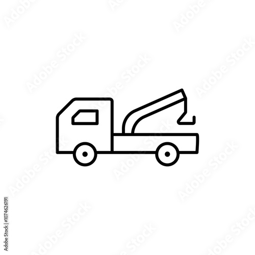 Tow truck icon logo sign set vector outline