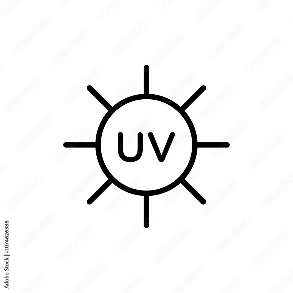 UV icon logo sign set vector outline UV icon logo sign set vector outline