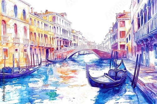 Italy Watercolor sketch hand drawn. Vector illustration.
