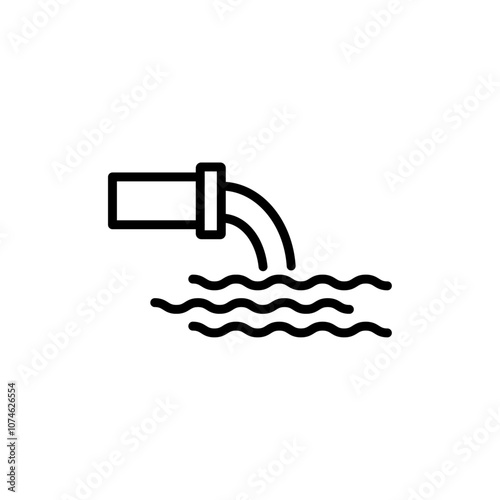 Waste water icon logo sign set vector outline