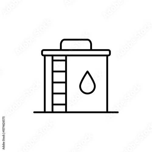 Water tank icon logo sign set vector outline