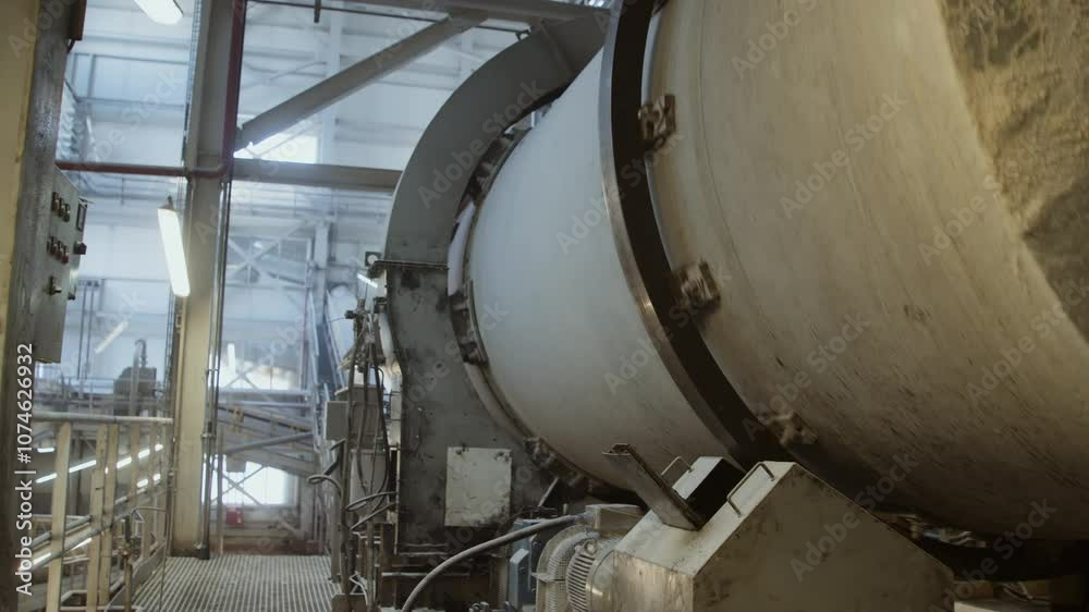 Rotating pipe in the production of mineral nitrogen fertilizers on an industrial Rotating pipe in the production of mineral nitrogen fertilizers on an industrial
