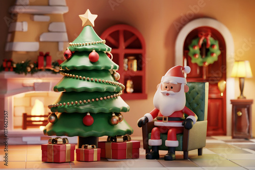 Happy Christmas illustration isolated PNG style