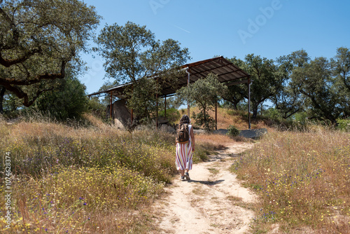 Iconic stone age site Anta Grande do Zambujeiro near Evora, the largest megalithic site of Portugal photo