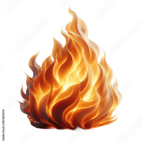 Fire flame isolated on white backgound