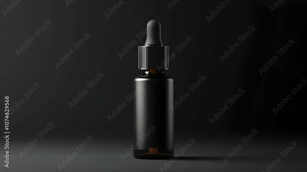 Black Dropper Bottle Product Mockup 3D Render Black Dropper Bottle Product Mockup 3D Render