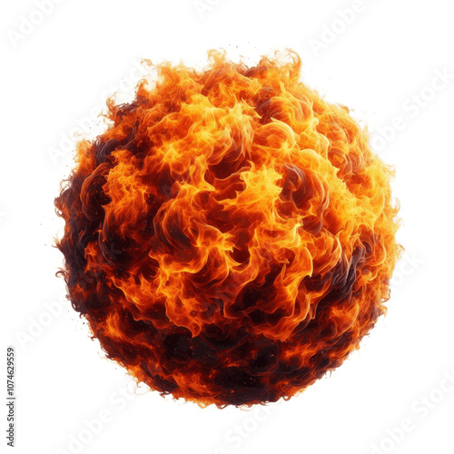 Fire flames isolated on transparent background