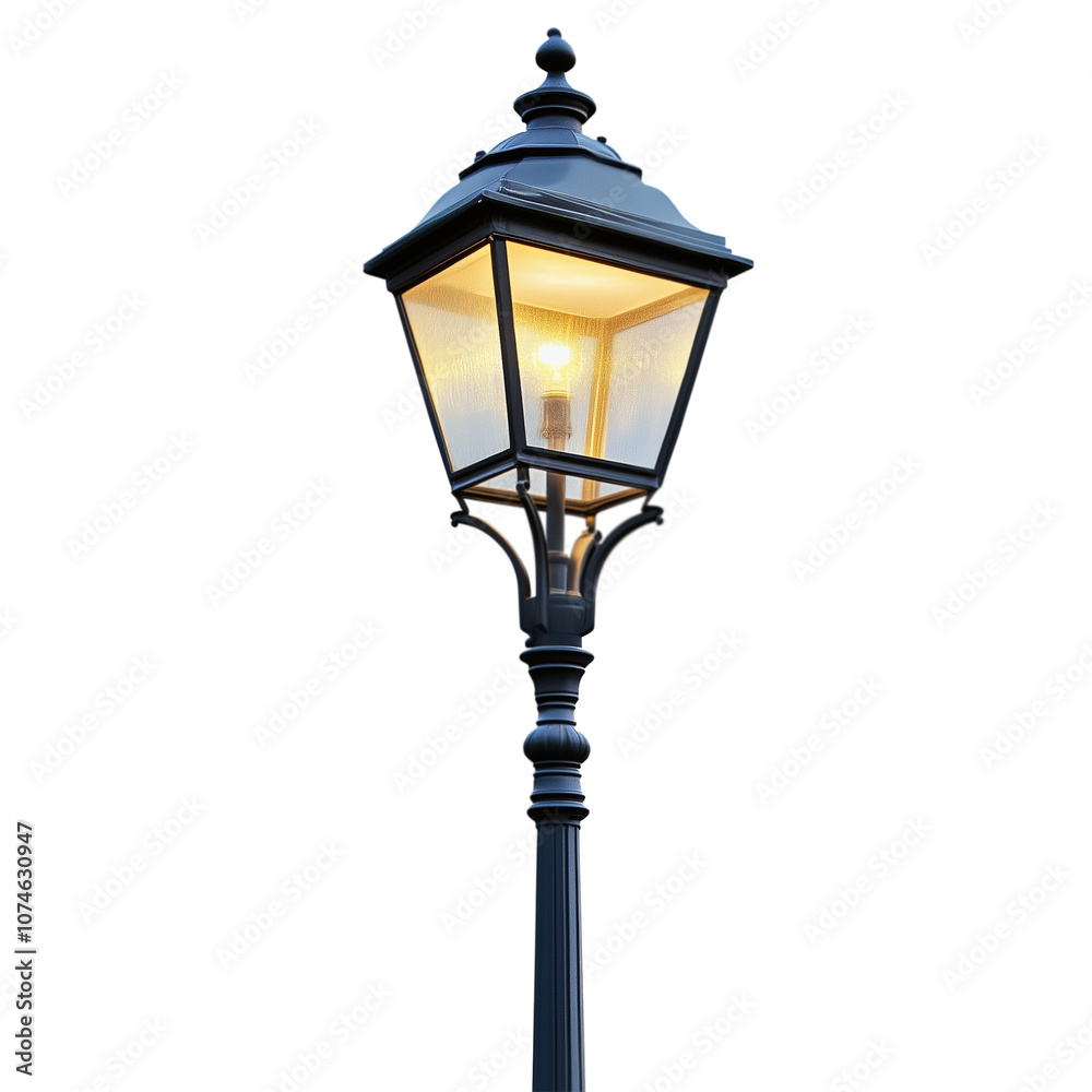 Old street lamp isolated on transparent background Old street lamp isolated on transparent background
