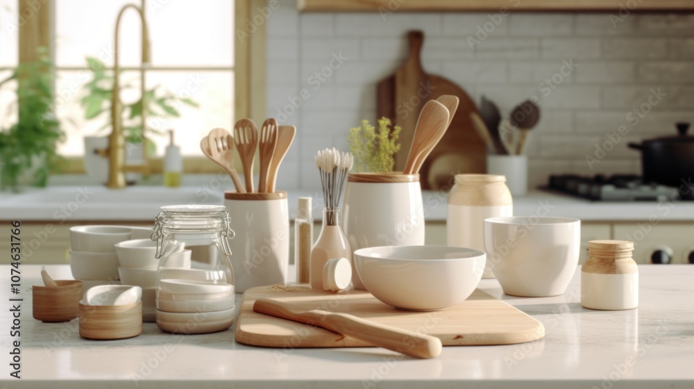 Kitchen Utensils on a Countertop Kitchen Utensils on a Countertop