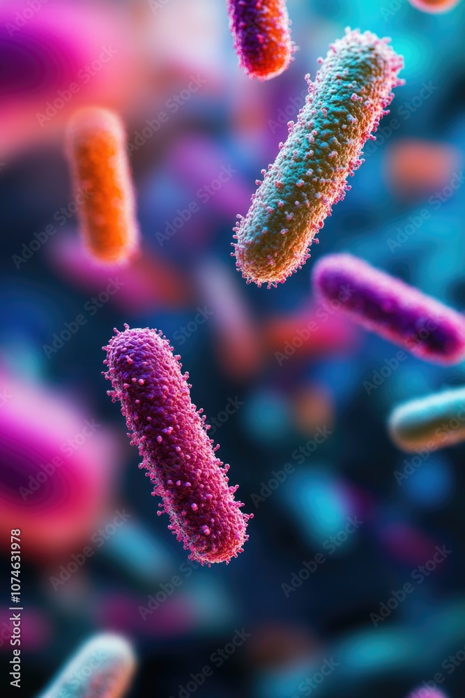 Fototapeta premium Colorful Bacteria Close Up