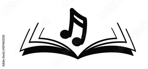Audiobooks. Cartoon open book and pages. Education concept. Line drawing. Opened books sign. Book store logo. Flying pages. World book day. Audio book concept.