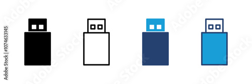 Usb icon vector. Flash disk icon vector