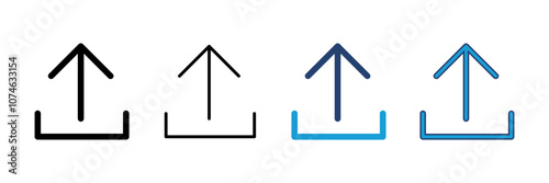 Upload icon vector. load data symbol