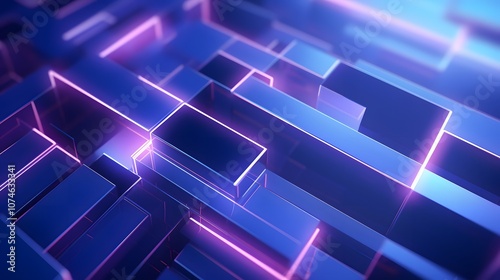 Wallpaper Mural 3d rendering of purple and blue abstract geometric background. Scene for advertising, technology, showcase, banner, game, sport, cosmetic, business, metaverse. Sci-Fi Illustration. Product display Torontodigital.ca