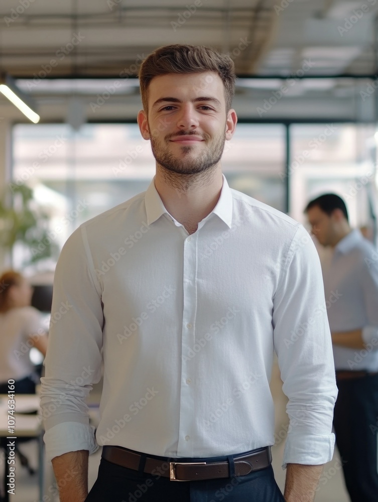 Fototapeta premium Businessman in formal attire posing for portrait