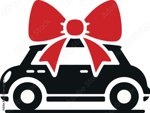 Car gift icon silhouette New Car Icon