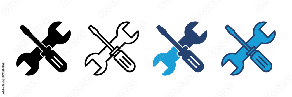 Repair tools icon vector. tool icon vector. setting icon vector. Wrench and screwdriver. support, Service Repair tools icon vector. tool icon vector. setting icon vector. Wrench and screwdriver. support, Service