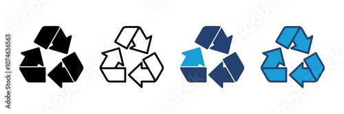 Recycle icon vector. Recycling vector icon.