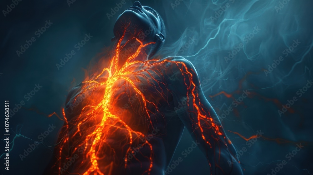 Obraz premium Health Risks: Obesity is associated with increased risk of heart disease, diabetes, certain cancers, and joint problems, significantly affecting quality of life. 