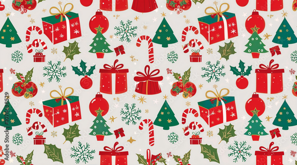 a collection of christmas trees A Seamless Christmas-Themed Pattern Featuring Classic Holiday Motifs a collection of christmas trees A Seamless Christmas-Themed Pattern Featuring Classic Holiday Motifs