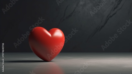 Red Heart on a Dark Background