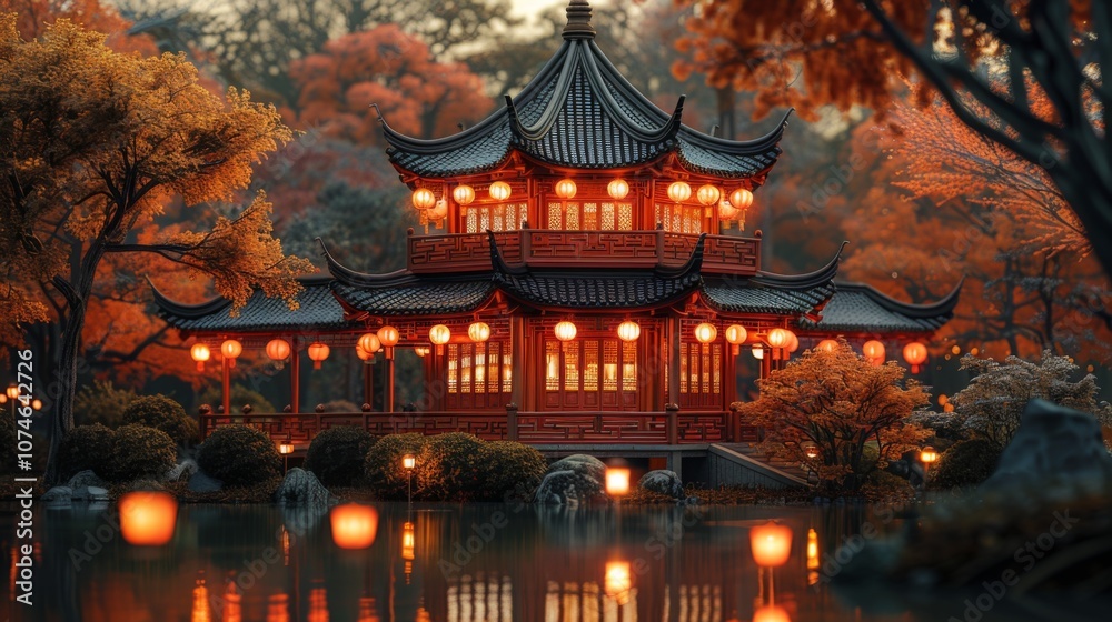 Obraz premium Chinese Lantern Festival . beauty, enchantment, and cultural significance of the Lantern Festival.