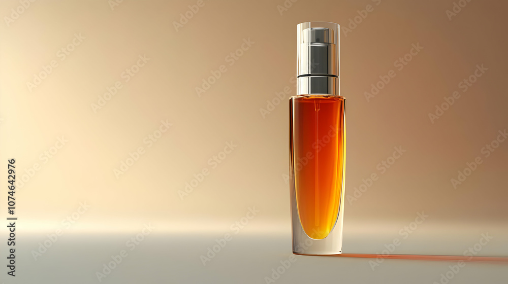 Glass Bottle with Amber Liquid 3D Render Glass Bottle with Amber Liquid 3D Render