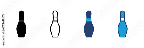 Bowling icon vector. bowling ball and pin icon. bowling pins