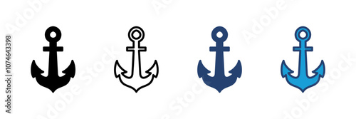 Anchor icon vector. Anchor symbol logo. Anchor marine icon.