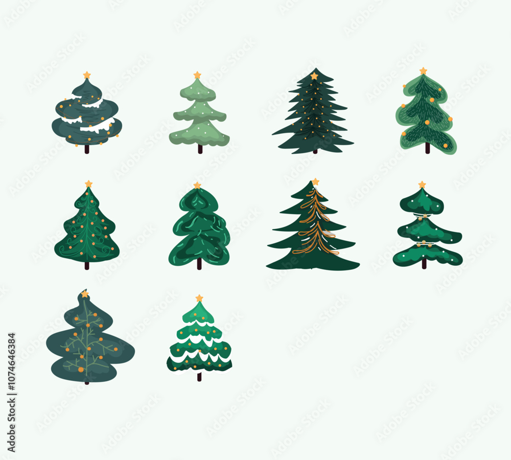 Obraz premium Hand-Drawn Christmas Tree Illustration 