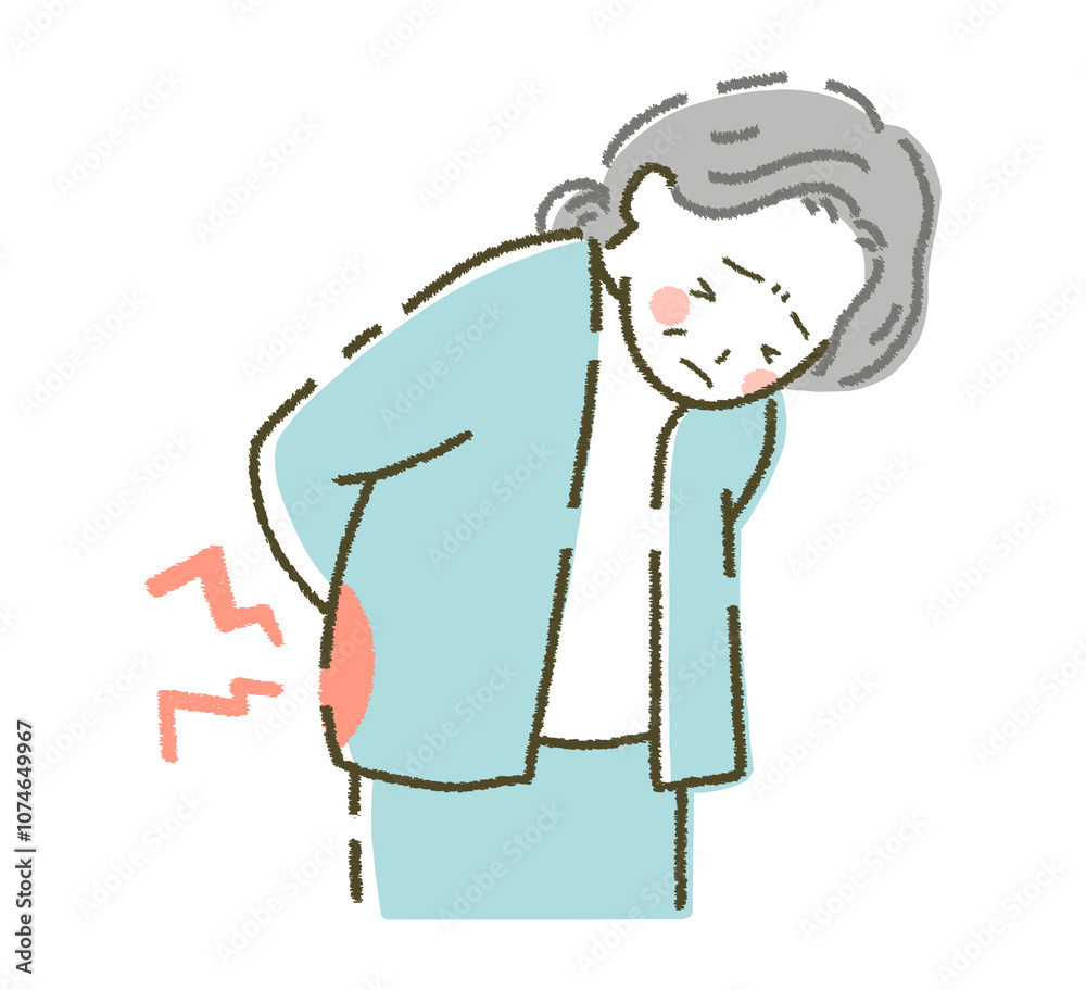 腰痛の女性 疾患のイラスト素材