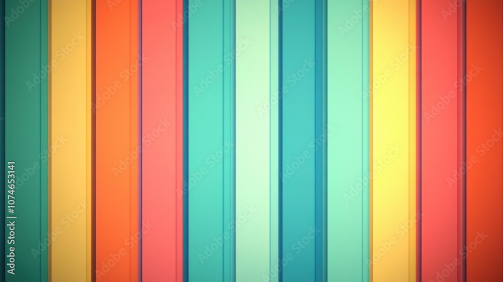 A vibrant striped pattern featuring bright shades of orange, teal, yellow, and green. A vibrant striped pattern featuring bright shades of orange, teal, yellow, and green.